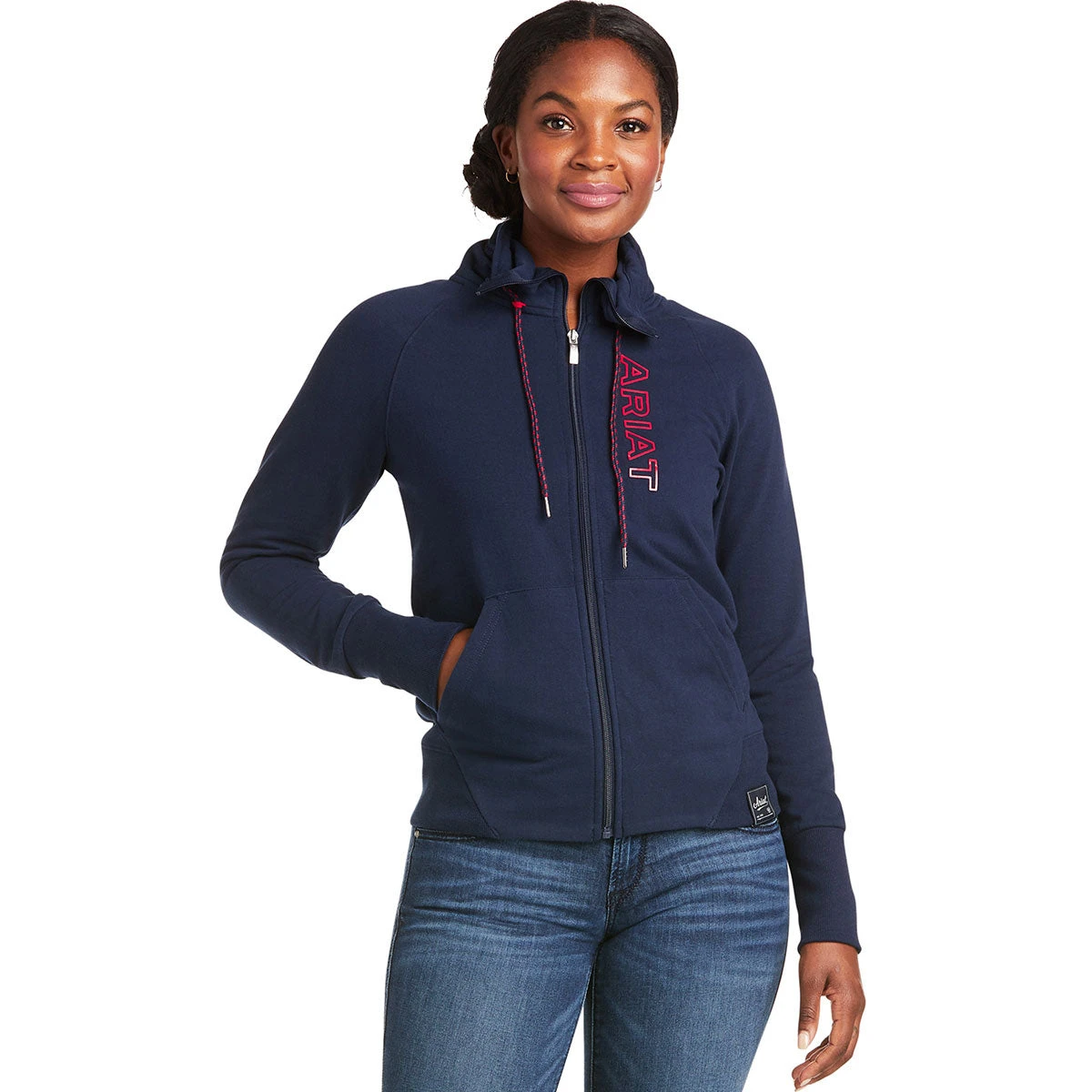 Ariat Team Logo Full Zip Ladies Sweatshirt - Team Navy 1 Ariat Team Logo Full Zip Ladies Sweatshirt - Team Navy