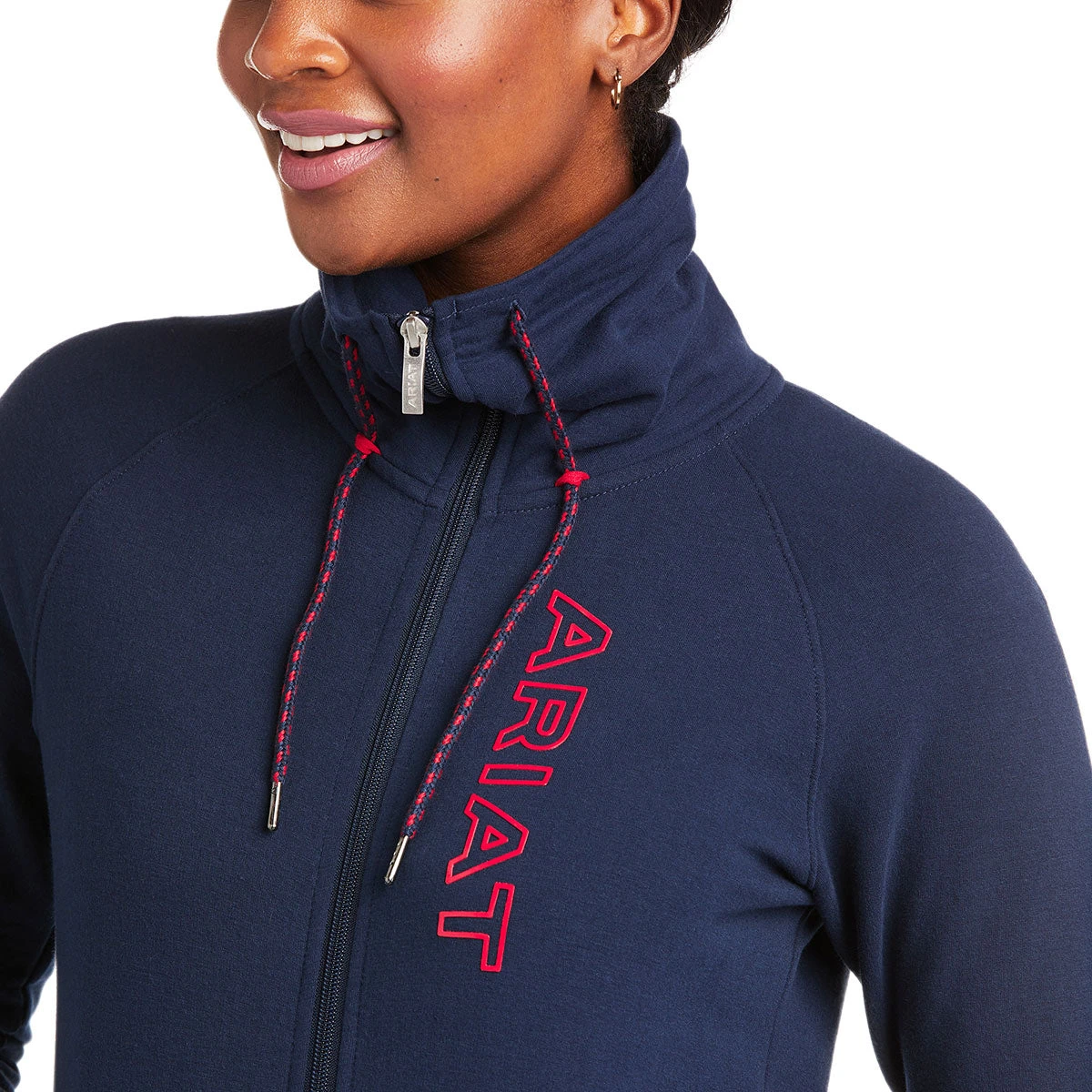Ariat Team Logo Full Zip Ladies Sweatshirt - Team Navy 2 Ariat Team Logo Full Zip Ladies Sweatshirt - Team Navy - Image 2