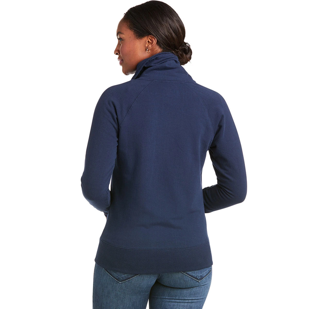 Ariat Team Logo Full Zip Ladies Sweatshirt - Team Navy 3 Ariat Team Logo Full Zip Ladies Sweatshirt - Team Navy - Image 3