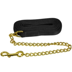 Jacks Lead Flat Nylon With 24 Inch Solid Brass Chain