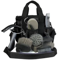 Zipper Lid Grooming Tote Bag With 10 Pc Tool Set