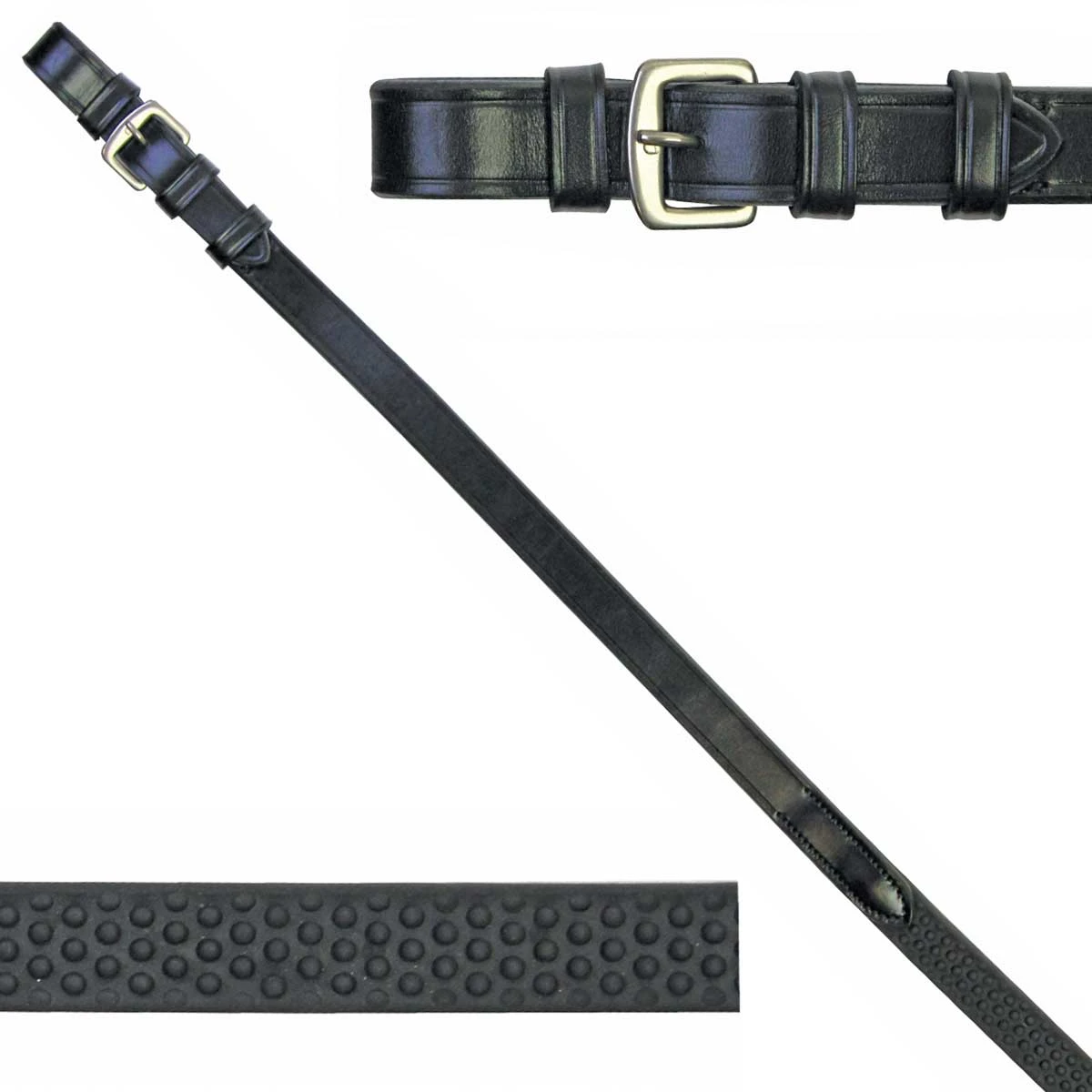 KL Select Red Barn Pebble Grip English Reins 2 KL Select Red Barn Pebble Grip English Reins - Image 2