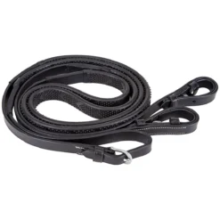 M Toulouse Platinum Raised Leather Rubber Reins