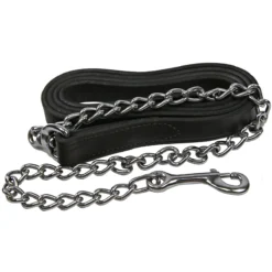 Perris Leather Lead With 30 In Chrome Chain