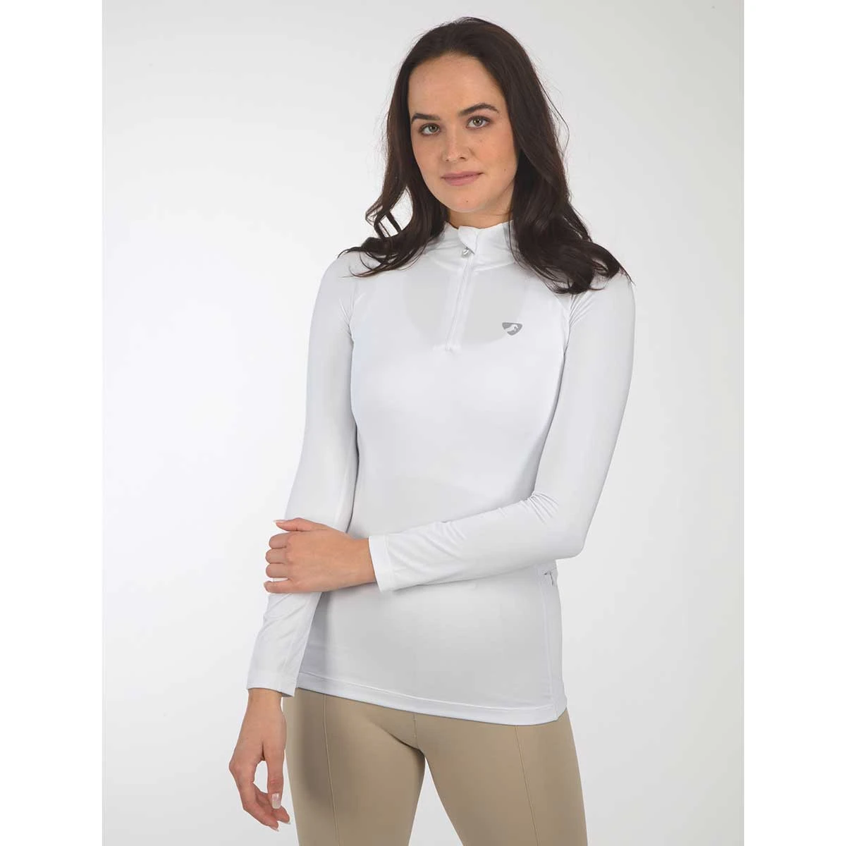 Aubrion Newbury Long Sleeve Ladies Quarter Zip - White 2 Aubrion Newbury Long Sleeve Ladies Quarter Zip - White - Image 2