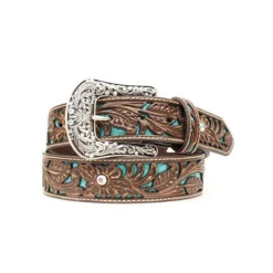 Ariat Tooled Turquoise Inlay Ladies Belt