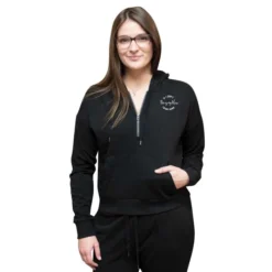 If I Cant Bring My Horse Ladies Fleece Quarter Zip Hoodie -Equestrian Supplies Sale bd1311 c1105