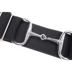Ellany Black Silver Snaffle Elastic Ladies Belt