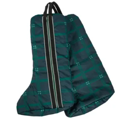 Chestnut Bay Quilted Lined Boot Bag- Hunter Plaid