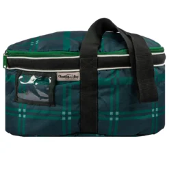 Chestnut Bay Quilted Lined Helmet Bag- Hunter Plaid