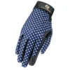 Heritage Performance Ladies Riding Glove - Navy Polka Dot