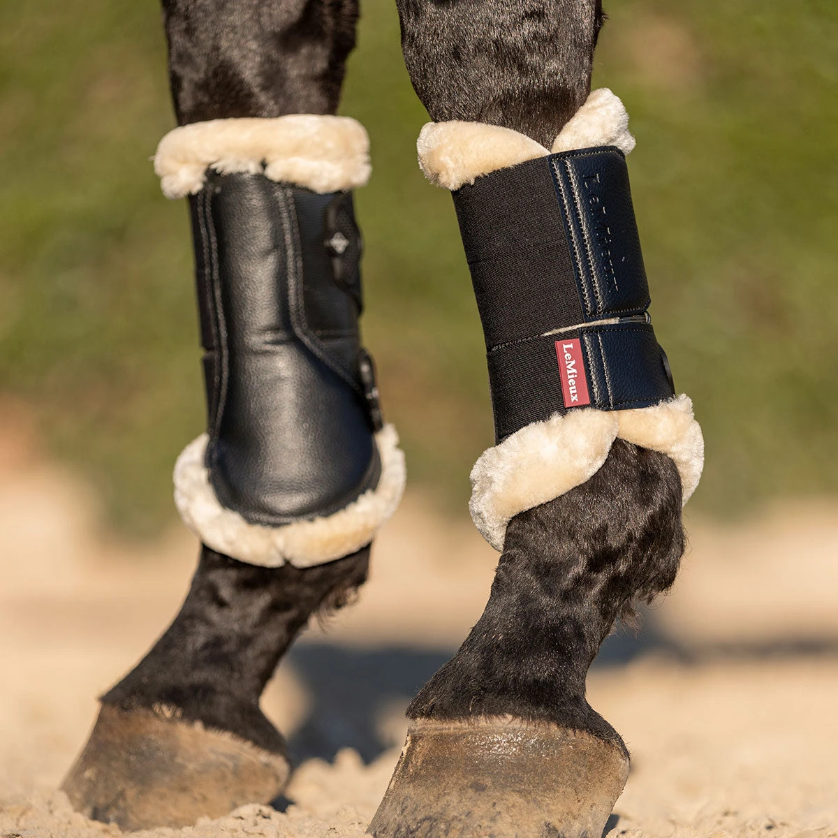 LeMieux Fleece Edge Mesh Brushing Boots Black 1 LeMieux Fleece Edge Mesh Brushing Boots Black