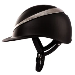 Charles Owen Halo CX Luxe MIPS -Black Matte With Platinum Ring -Equestrian Supplies Sale myhal cx2 c1105 alt1