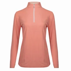 Tailored Sportsman Ice Fil Long Sleeve Ladies Quarter Zip - Peony
